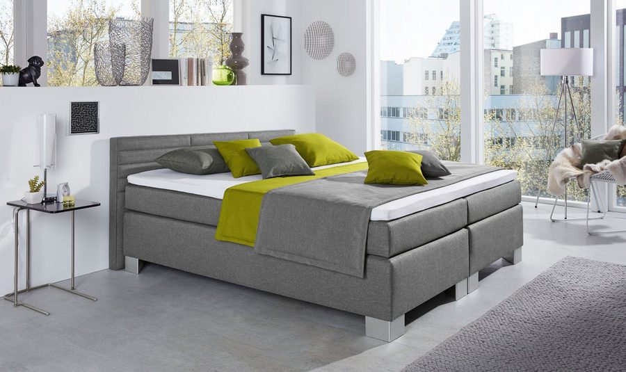 hapo Boxspringbett ATLANTA mit niedrigem Kopfteil (Topper separat erhältlich), erhältlich in verschiedenen Breiten, Farben & Matratzenarten