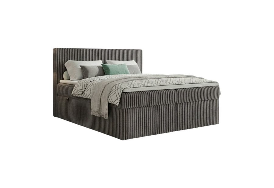 A&J MöbelLand GmbH Boxspringbett RALF mit Bettkasten, Topper und gepolstertem Kopfteil. (Boxspringbett mit Bettkasten und gepolstertem Kopfteil)