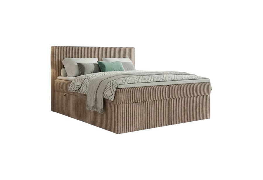 A&J MöbelLand GmbH Boxspringbett RALF mit Bettkasten, Topper und gepolstertem Kopfteil. (Boxspringbett mit Bettkasten und gepolstertem Kopfteil)