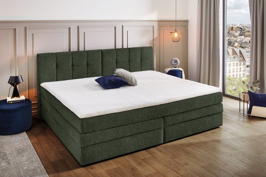 Jockenhöfer Gruppe Boxspringbett Casa Grande in der Breite 240cm, Familienbett mit Bettkasten (1.000 L), 7-Zonen-TTFK-Matratze, KS-Topper, verschiedene Härtegrade wählbar