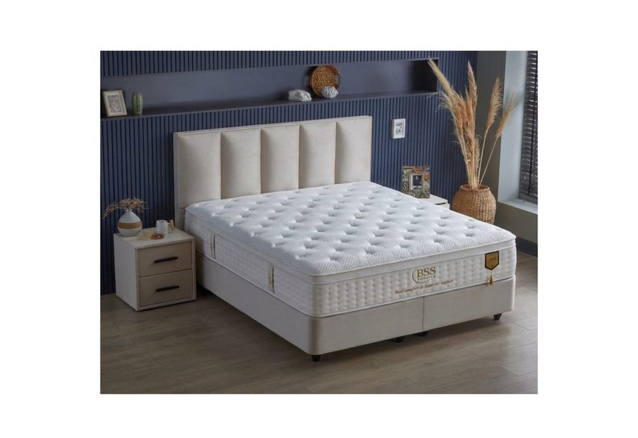 gowoll Boxspringbett BIRDY Bett Set Boxpringbett mit Matratze Stauraumbett Doppelbett (Set, 2 Bettkästen, 1 Matratze, 1 Kopfteil (Nachttisch optional), Polsterbett Kontinentalbett, dekorativem Kopfteil