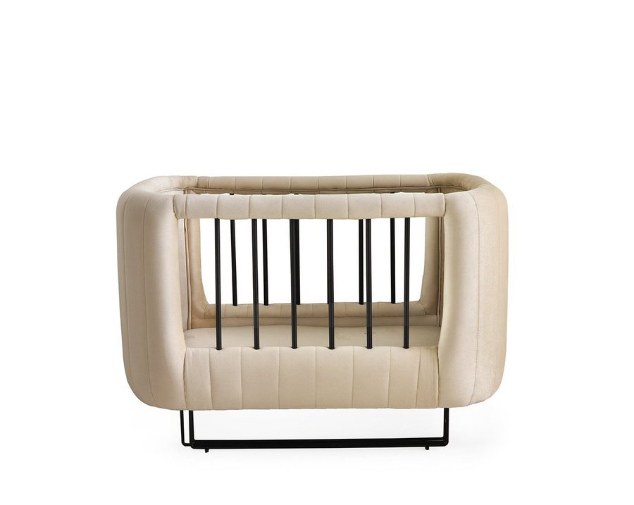 Jabari Babybett Wollbäckchen - Mega-Deal: 25% Extra-Rabatt, Designer Chesterfield Gitterbett 70x120 Handmade in Germany