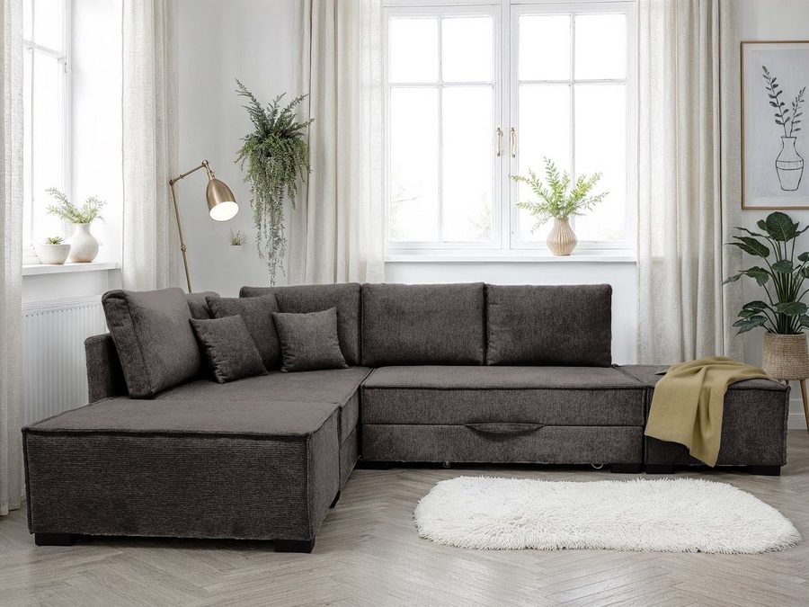 Home affaire Ecksofa Night & Day L-Form, B: 316 cm mit Dauer-Schlaffunktion 180x200 cm, Set: Sofa & Hocker, Schlaffunktion, Bettkasten & Kissen, Boxspringbett