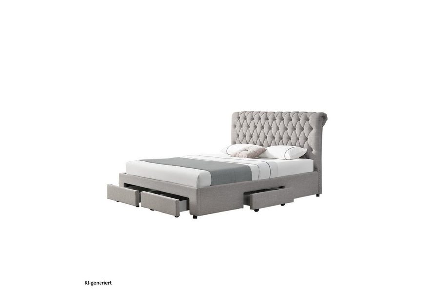 HTI-Living Polsterbett Polsterbett mit Knopf-Steppung Claire 180x200 (Stück, 1-tlg., 1x Bett Claire 180 mit Lattenrost, ohne Matratze und Dekoration), Doppelbett mit Lattenrost und Schubladen