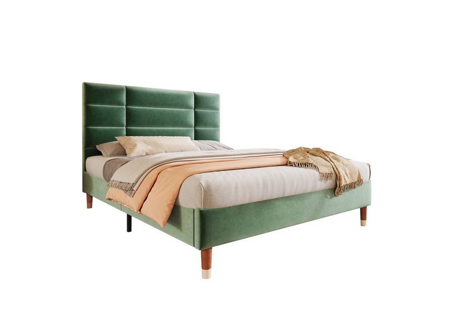 Flieks Polsterbett, Doppelbett Holzbett mit Lattenrost 140x200cm von Flieks