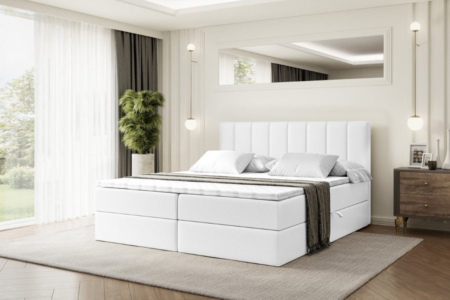 ALTDECOR Boxbett OTTA (Multipocket-Matratze H4, H3 Matratze Bonellfederung, Topper, Kopfteil)
