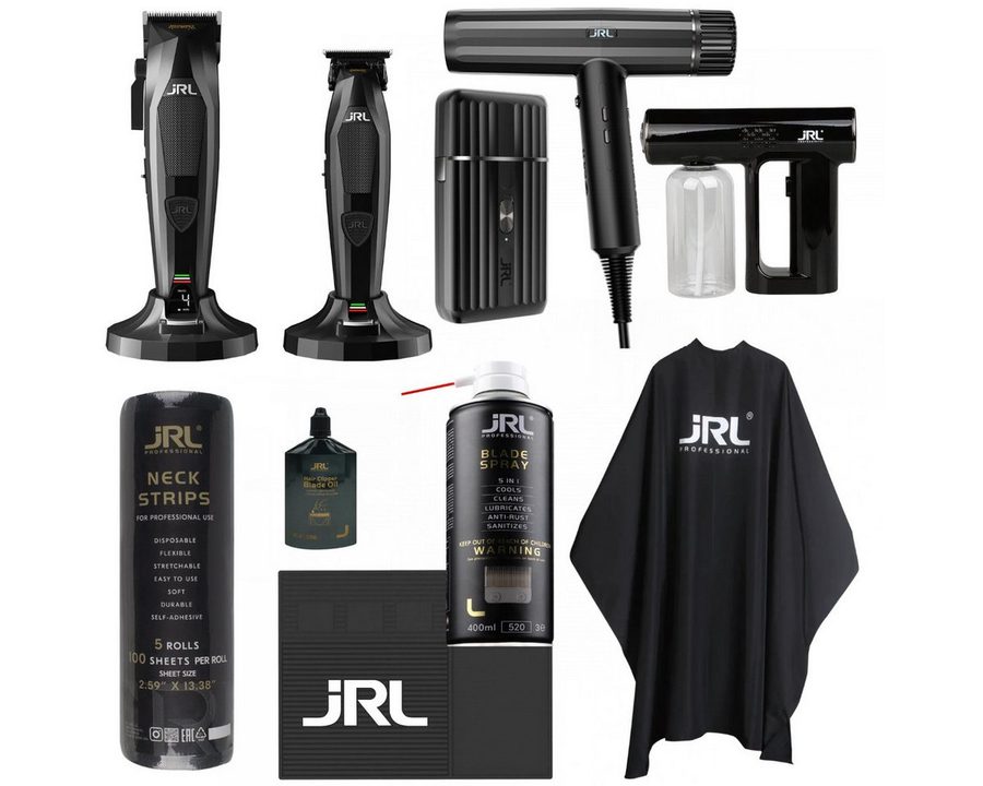 JRL Haarschneider Friseursets, Komplettset bestehend aus Clipper, Trimmer usw., Profi Barber Komplettset, kabellos & leistungsstark