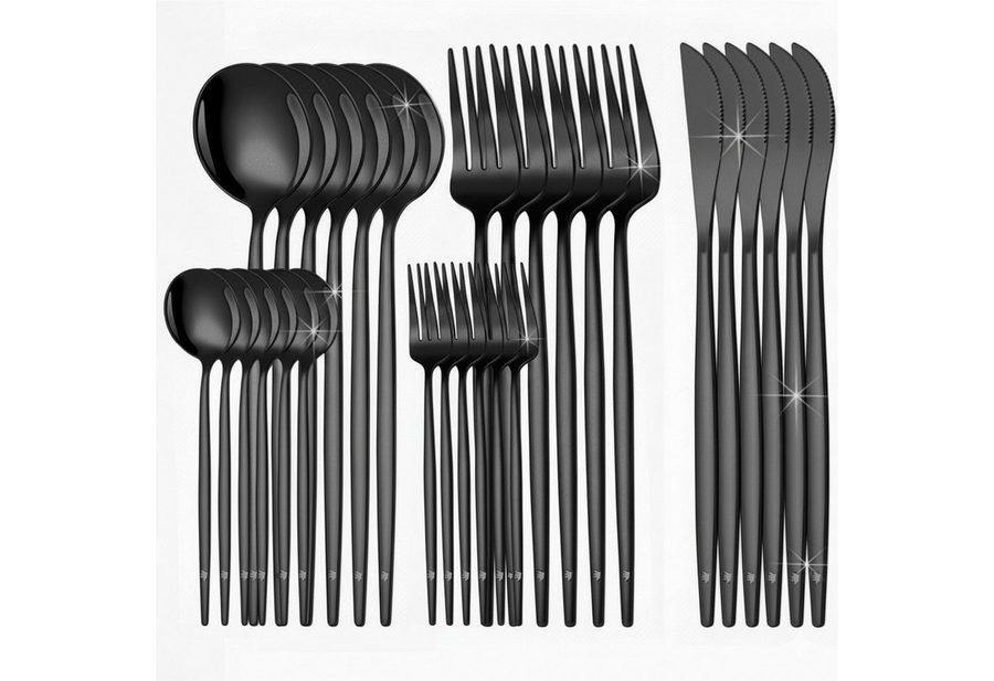 Roxlin Besteck-Set Roxlin Besteckset 30-tlg Standard Design, Gold/Schwarz/Rosa/Silber, 6 Personen, Edelstahl von Roxlin