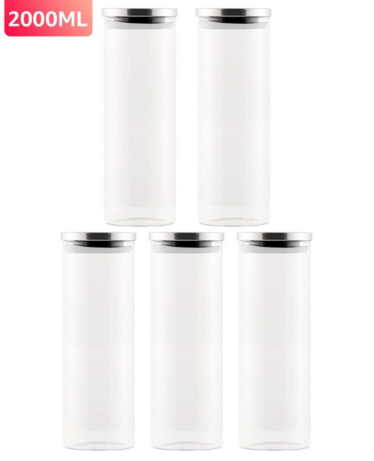 Simloveve Vorratsglas, Glas, (5-tlg), 5er set Vorratsgläser mit Deckel, Optional Größe von Simloveve