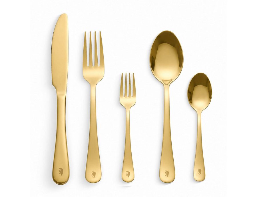 Roxlin Besteck-Set Roxlin Besteckset 30-tlg Plain Design Edelstahl, Gold/Schwarz/Silber, 6 Personen, Edelstahl von Roxlin