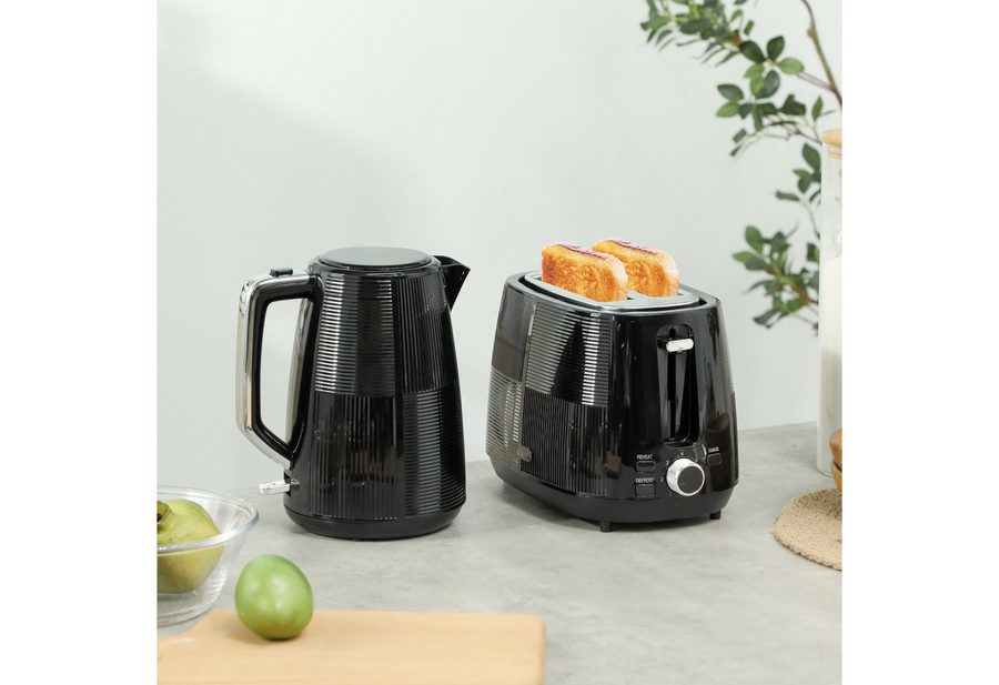 HOMCOM Wasserkocher Toaster Set 2200 W 1,7L Wasserkocher, 2 Scheiben Toaster von HOMCOM