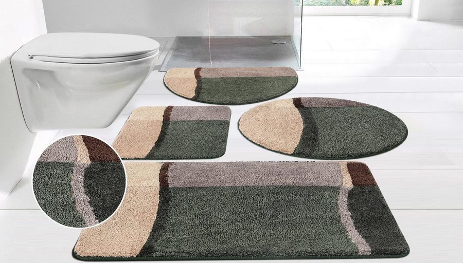 OTTO home Badematte Belio, Badvorleger, Badezimmer Teppich, Höhe 20 mm, rutschhemmend beschichtet, schnell trocknend, strapazierfähig, fußbodenheizungsgeeignet, Kunstfaser, rechteckig, Badematte, Badteppich, Badematten auch als 2 tlg. Set erhältlich, bunt von OTTO home