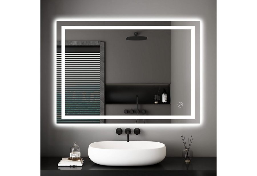Dripex Badspiegel LED Badezimmerspiegel Rechteckig Wandspiegel, Beschlagfrei, LED Spiegel mit Touch-Schalter, Energiesparend von Dripex