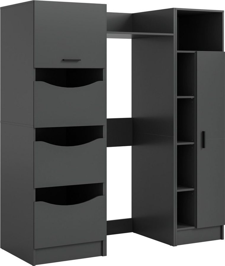 welltime Badmöbel-Set FALAS, 3-teilig, Hauswirtschaftsraum Set, Breite 176 cm, (Set, 3-St., 1x Wäscheschrank, 1x Waschmaschinenumbauschrank, 1x Mehrzweckschrank), Kombination, Waschmaschinenumbau, Waschmaschinenschrank, Wäschekammer