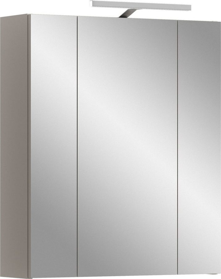 welltime Spiegelschrank FLORENZ, inkl. Beleuchtung, Breite 60 cm, 3 Spiegeltüren (TOPSELLER) in verschiedenen Farben erhältlich, Badmöbel, Badschrank, Schrank, Bad von welltime