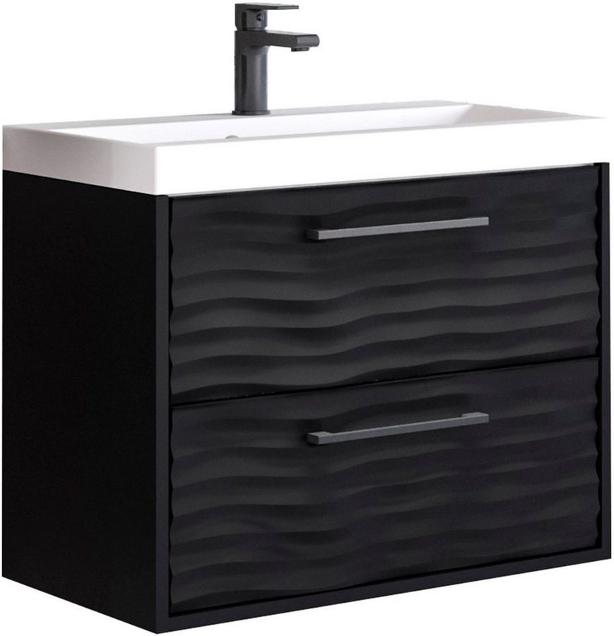 welltime Waschtisch Canada, Badmöbel Wellenstruktur inkl. Becken, Breite 60cm Waschplatz von welltime