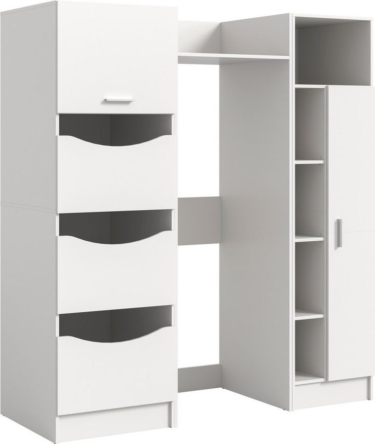 welltime Badmöbel-Set FALAS, 3-teilig, Hauswirtschaftsraum Set, Breite 176 cm, (Set, 3-St., 1x Wäscheschrank, 1x Waschmaschinenumbauschrank, 1x Mehrzweckschrank), Kombination, Waschmaschinenumbau, Waschmaschinenschrank, Wäschekammer