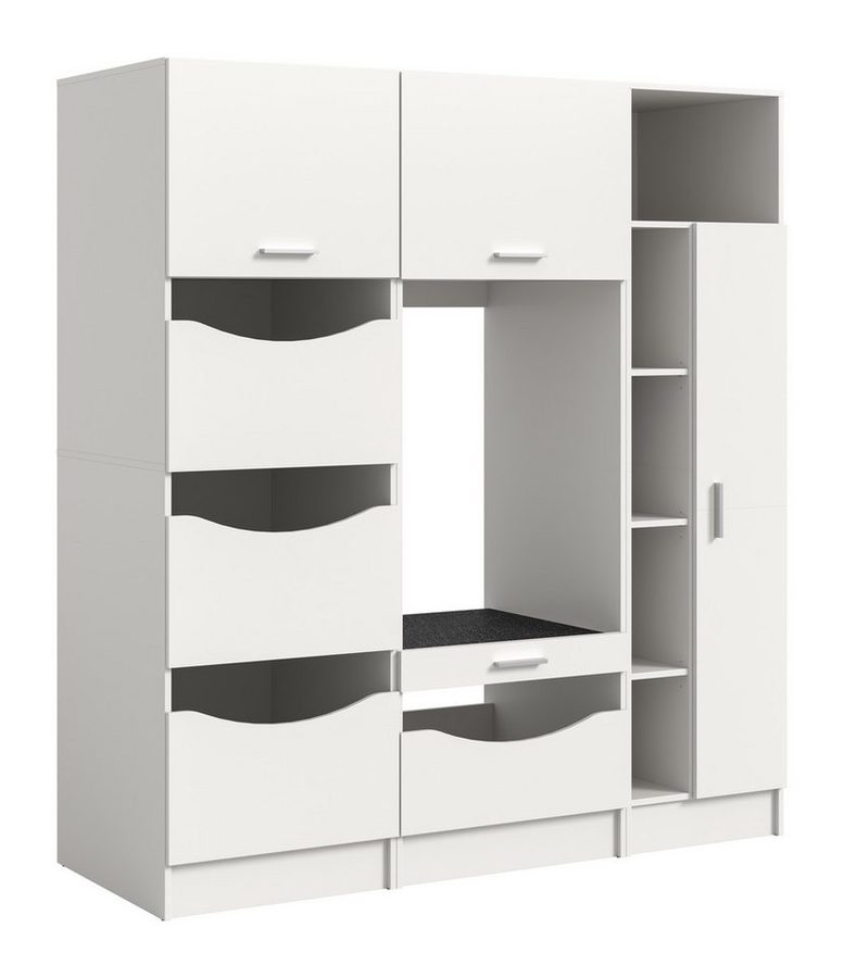 welltime Badmöbel-Set FALAS, 3-teilig, Hauswirtschaftsraum Set, Breite 176 cm, (Set, 3-St., 1x Wäscheschrank, 1x Waschmaschinenumbauschrank, 1x Mehrzweckschrank), Kombination, Waschmaschinenumbau, Waschmaschinenschrank, Wäschekammer