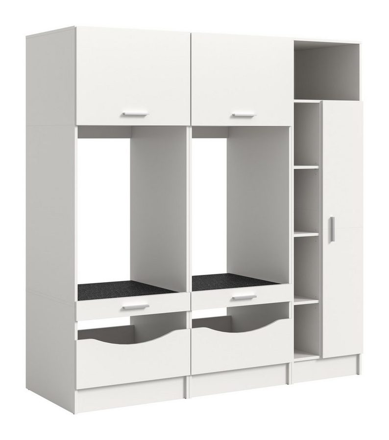 welltime Badmöbel-Set FALAS, 3-teilig, Hauswirtschaftsraum Set, Breite 182 cm, (Set, 3-St., bestehend aus: 2x Waschmaschinenumbauschrank & 1x Mehrzweckschrank), Kombination, Waschmaschinenumbau, Waschmaschinenschrank, Wäschekammer