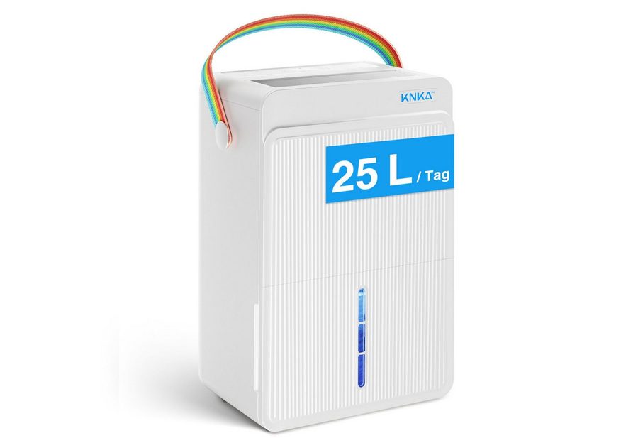 KNKA PRO Luftentfeuchter Luftentfeuchter Elektrisch Entfeuchter Leise,Dauerbetrieb, für 250 m³ Räume, Entfeuchtung 25 l/Tag, Tank 4 l, Timer,Wäschetrocknung,Schlafmodus von KNKA PRO