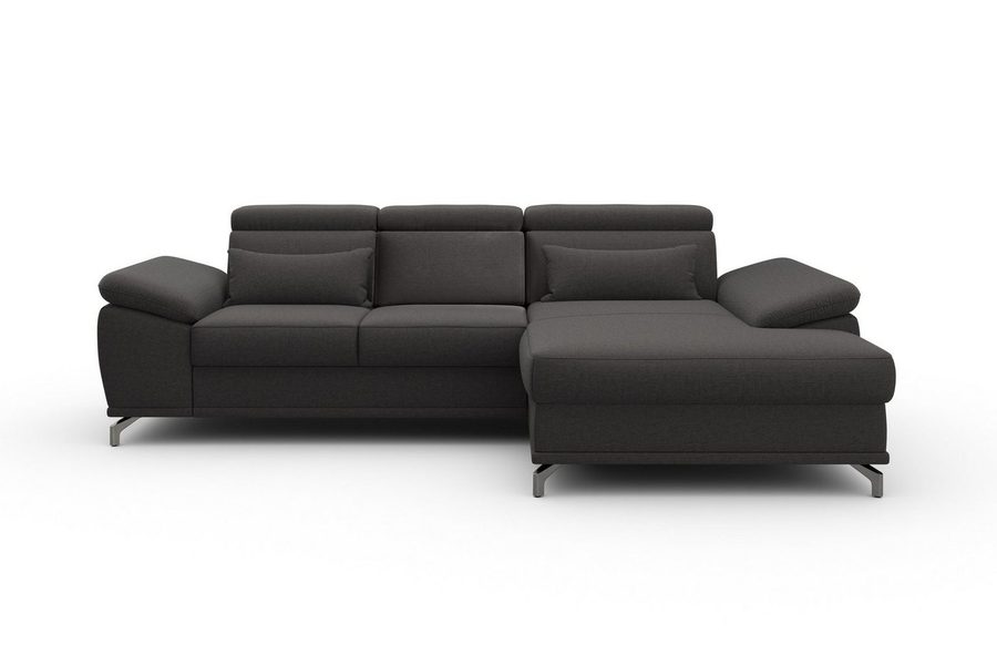 sit&more Ecksofa Cabrio L-Form, B: 295 cm, mit Sitztiefen-, Arm- & Kopfteilverstellung, 2 Nierenkissen, Federkern, mit Schlaffunktion und Stauraum
