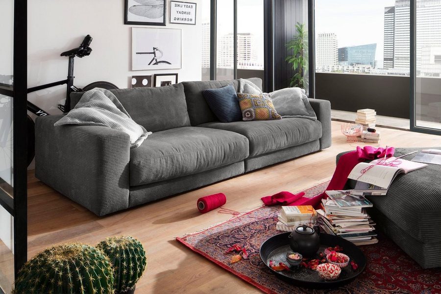Home affaire Big-Sofa Enisa, bequeme, legere Polsterung B/T/H: 290/127/85 cm, Mega Sofa, Zeitloses und stylisches Loungemöbel, in Fein- und Breitcord
