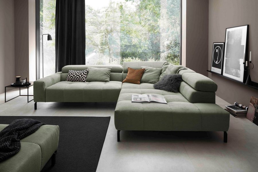 Home affaire Ecksofa Claya, 311 cm breit, L-Form, inkl. Kopfteilverstellung, ohne elektrischen Sitzvorzug