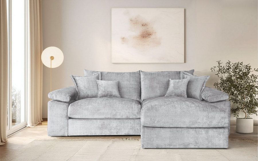 OTTO home Ecksofa Soft&Cosy XL L-Form, B: 246 cm - OTTO. Verlässliche Qualität., Mega-Sofa, Cord oder Chenille-Struktur, mit Federkern & 4 Zierkissen