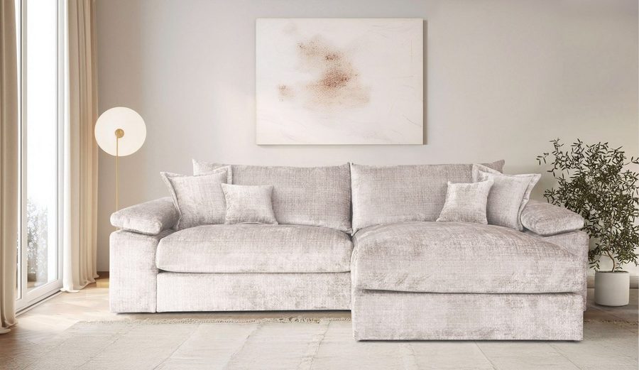 OTTO home Ecksofa Soft&Cosy XXL L-Form, B: 303 cm - OTTO. Verlässliche Qualität., Mega-Sofa, Cord oder Chenille-Struktur, mit Federkern & 4 Zierkissen