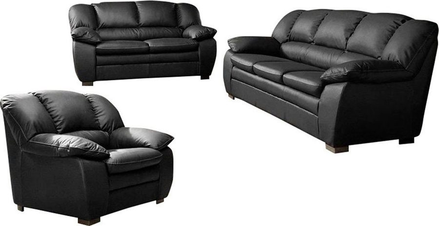COTTA Polstergarnitur Casino, 3tlg. Set, Sofa Wohnzimmer Garnitur, Wellenunterfederung, (Set, 3-tlg), Sessel, 2-Sitzer, 2,5-Sitzer, hohe Rückenlehne