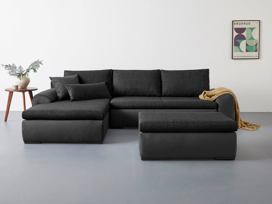 Home affaire Ecksofa Win L-Form, B: 285 cm - OTTO. Verlässliche Qualität., 2 Zierkissen, optional Schlaffunktion & Bettkasten