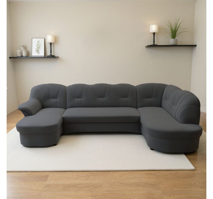 DOMO collection Wohnlandschaft FLORES 293x180x86 cm, hochwertig, komfortabel, U-Form, 3 Teile, wahlw. mit Bettfunktion, wahlw. mit Federkern, Unser Dauertiefpreis