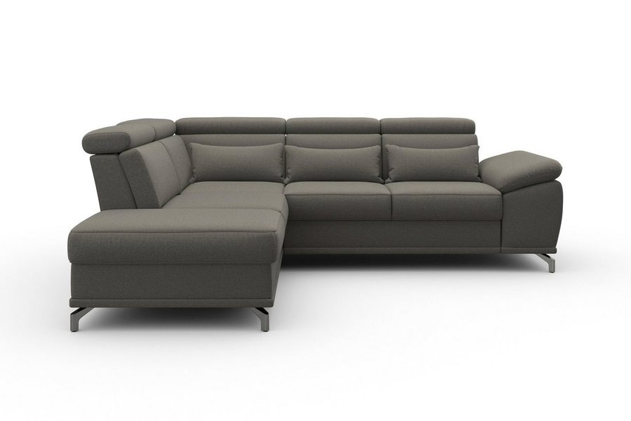 sit&more Ecksofa Cabrio L-Form, B: 274 cm, mit Sitztiefen-, Arm- & Kopfteilverstellung, 3 Nierenkissen, Federkern, optional Schlaffunktion und Stauraum