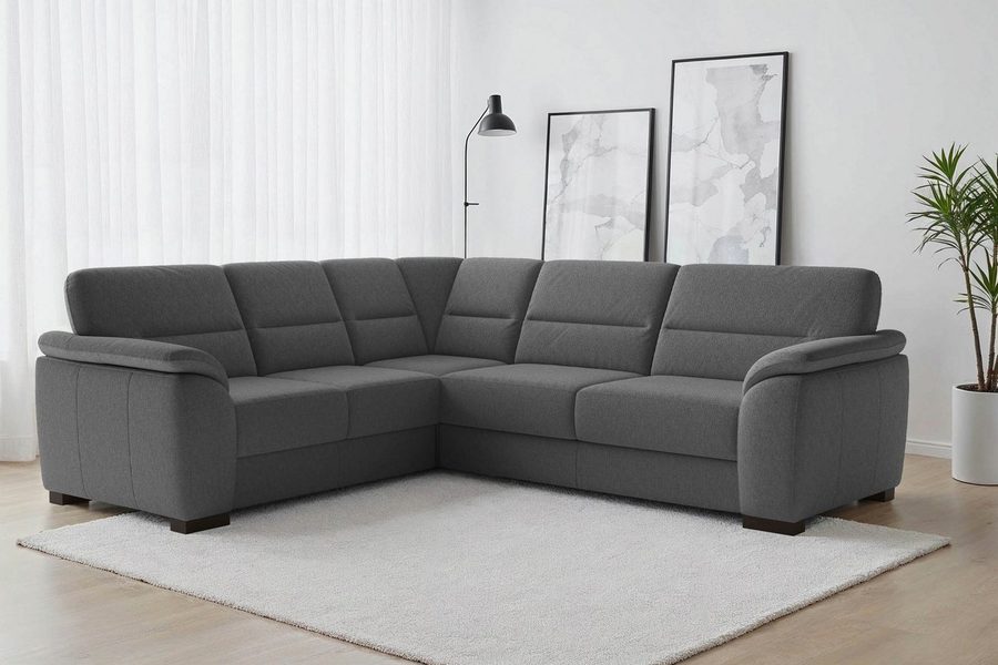 sit&more Ecksofa Montego L-Form, B: 256 cm, große Stoffauswahl, Komfortsitzhöhe 46 cm, optional Schlaffunktion und Schubkasten mit Stauraum