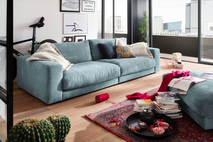 Home affaire Big-Sofa Enisa, bequeme, legere Polsterung B/T/H: 290/127/85 cm, Mega Sofa, Zeitloses und stylisches Loungemöbel, in Fein- und Breitcord
