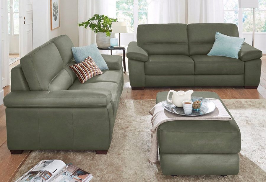 CALIA ITALIA Polstergarnitur Gaia, hochwertige Garnitur aus 2-Sitzer & 3-Sitzer im edlen Design, (Set, 2-tlg), aus pflegeleichtem Luxus-Microfaser Ginevra Hydro Care