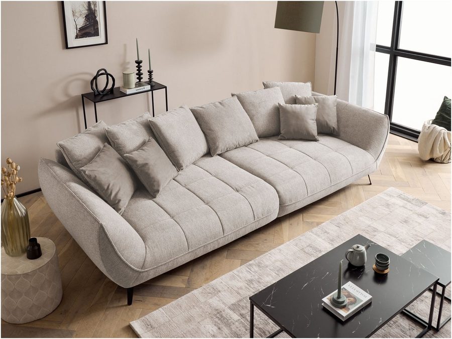 exxpo - sofa fashion Big-Sofa Triton Mega Sofa,toller Sitzkomfort, Steppung im Sitz, Breite 311cm, inkl.10-teiliges Kissenset,gemütliches Megasofa,viel Platz zum Relaxen