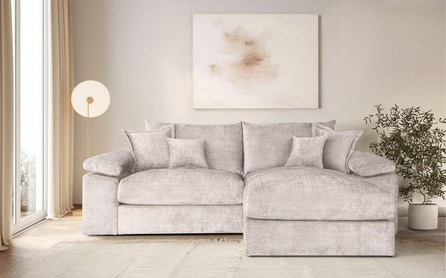 OTTO home Ecksofa Soft&Cosy XL L-Form, B: 246 cm - OTTO. Verlässliche Qualität., Mega-Sofa, Cord oder Chenille-Struktur, mit Federkern & 4 Zierkissen