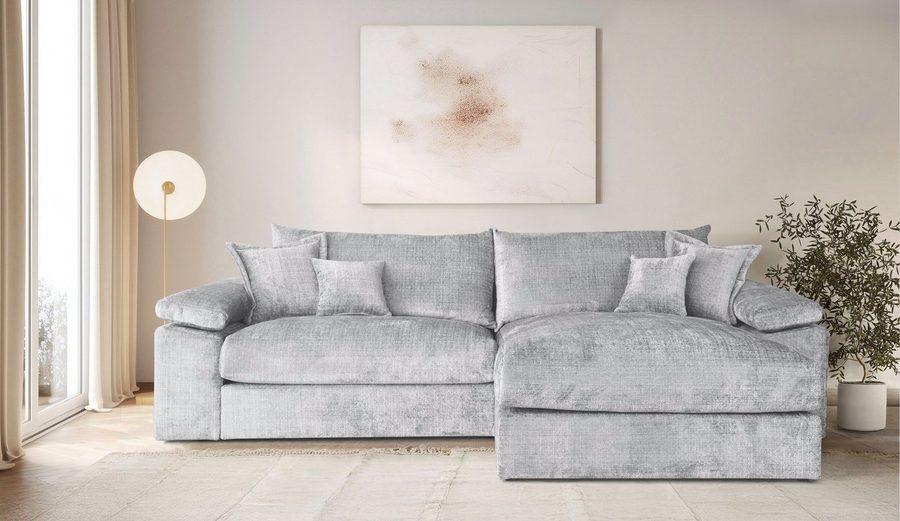OTTO home Ecksofa Soft&Cosy XXL L-Form, B: 303 cm - OTTO. Verlässliche Qualität., Mega-Sofa, Cord oder Chenille-Struktur, mit Federkern & 4 Zierkissen