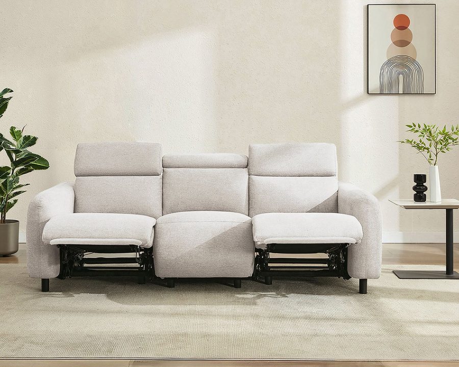 OTTO home 3-Sitzer SKAANE Struktur-Sofa, 229 cm, manuelle-u. elektrische Relaxfunktion, 229cm, Kopfteilverstllg. und man. o. elektr. Relaxfunktion in 2 Sitzen