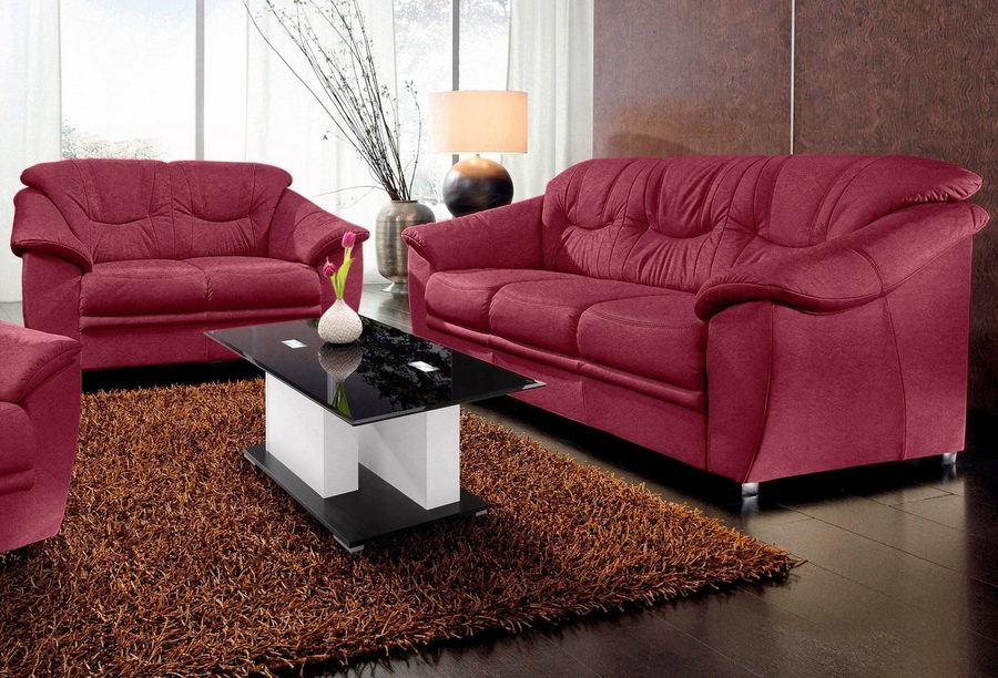 sit&more Polstergarnitur Savona, Set: 2- & 3er-Sofa, B: 148 bzw. 198 cm, Federkern-Polsterung, komfortable Sitzhöhe 46 cm, frei im Raum stellbar, stilvolles Design