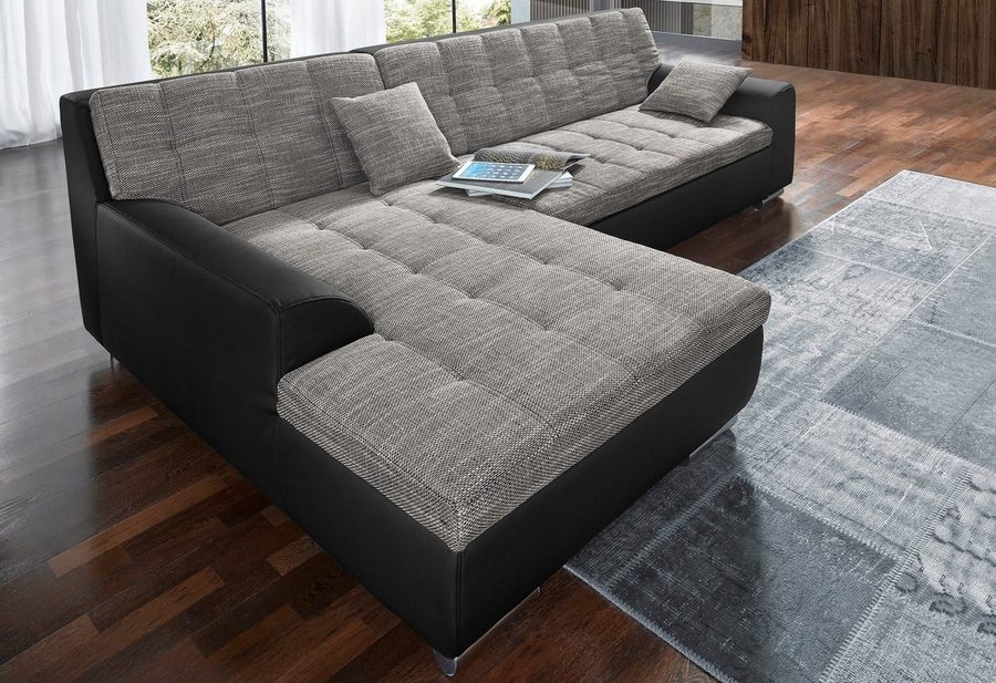 DOMO collection Ecksofa TREVISO viele Bezüge, auch in Cord, L-Form, 267x178 cm, mit Bettfunktion, inkl. Zierkissen, Unser Dauertiefpreis