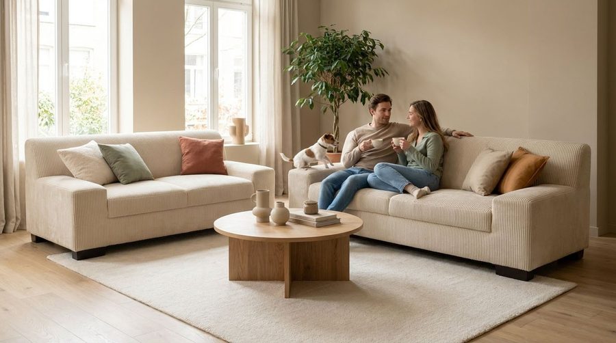 OTTO home Polstergarnitur Faxxe aus 2-Sitzer und 3-Sitzer, (Set, 2-tlg), aus haustierfreundlichem Pet Friendly Cord