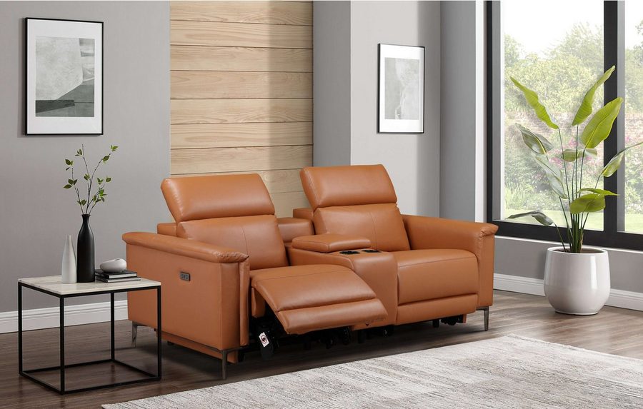 OTTO home 2-Sitzer LUND,Lederoptik, Kinosofa, Relaxfunktion, TV-Sessel, man./elektrisch, elektri. mit USB-A, Kopfteilverstellung, Getränkehalter u. Staufach