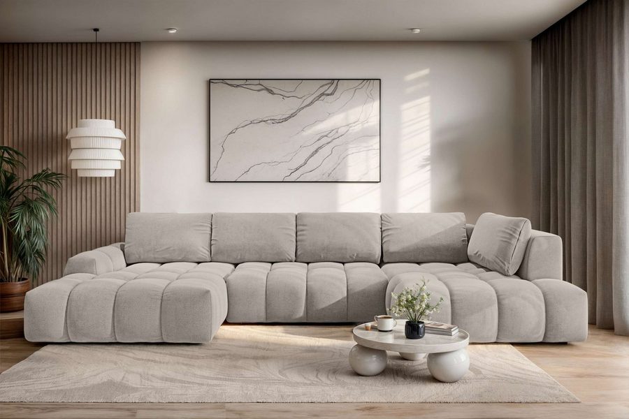OTTO home Wohnlandschaft AZITA U-Form, Breite 363 cm - OTTO. Verlässliche Qualität., wahlweise als Schlafsofa mit Bettkasten, Bubble-Optik