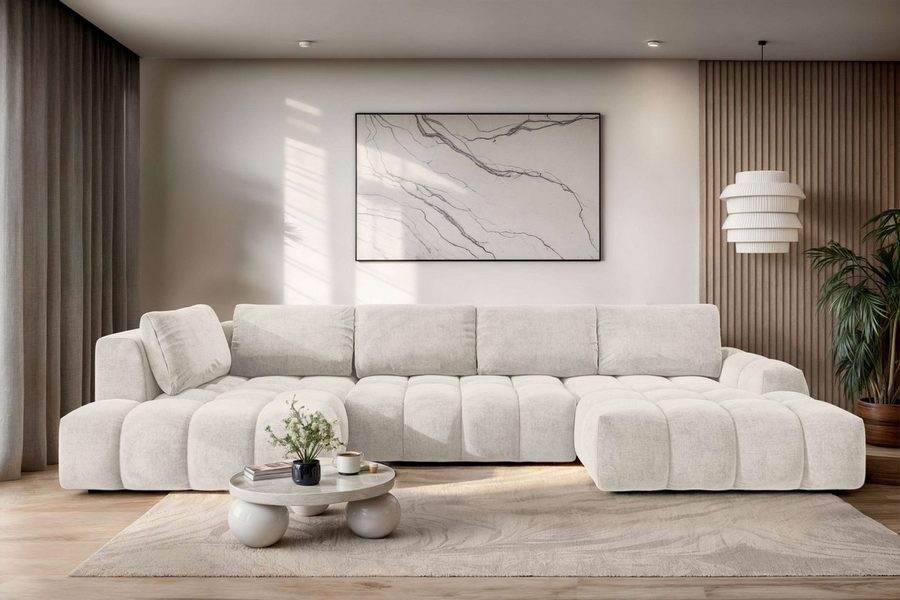 OTTO home Wohnlandschaft AZITA U-Form, Breite 363 cm - OTTO. Verlässliche Qualität., wahlweise als Schlafsofa mit Bettkasten, Bubble-Optik