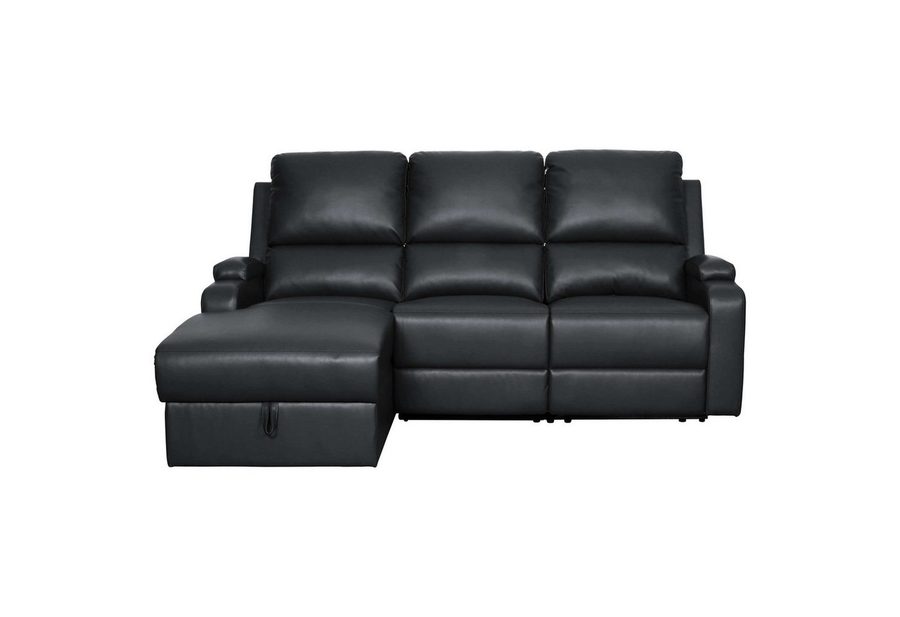 OTTO home Ecksofa NAPORI Kunstleder, L-Form, 210cm, man./elektr. Relaxfunktion, USB-A bei elektr. Variante, Staukasten, Seitentaschen u. Federkern