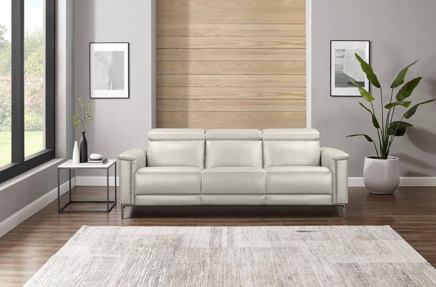 OTTO home 3-Sitzer LUND,Naturleder, 222 cm, man. o. elektr. Relaxfunktion in 2 Sitzen, (links/rechts), USB-A bei elektrischer Ausführung, Kopfteilverstellung
