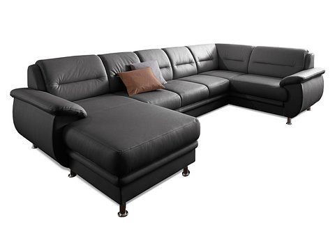 sit&more Wohnlandschaft Mailand U-Form, B: 312 cm, XXL-Couch mit Komfortpolsterung, mit Schlaffunktion, Liegefl. 122x247 cm, diverse Lederqualitäten