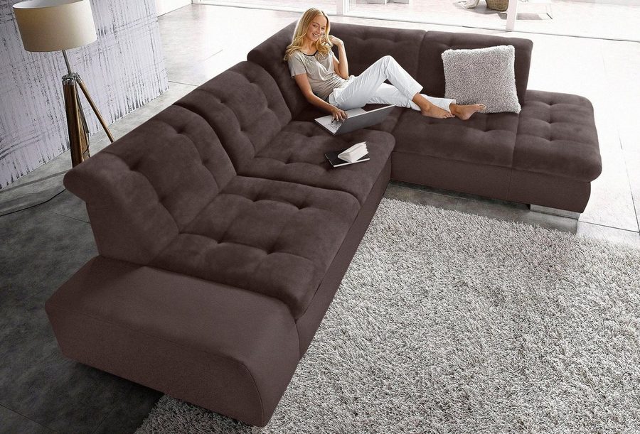 sit&more Ecksofa Pale L-Form, inklusive Kopfteilverstellung, wahlweise mit Schlaffunktion